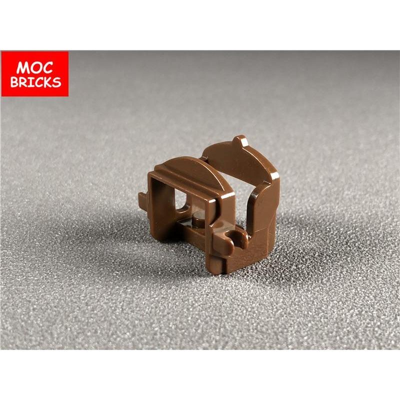 10pcs/lot MOC Bricks DIY Brown Horse Saddle with Two Clips fit with 4491b Building Blocks Toys for children Dolls Xmas Gifts