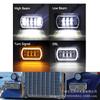 5-Inch 4x6 Square LED Headlight with Turn Signal for Trucks and Cars