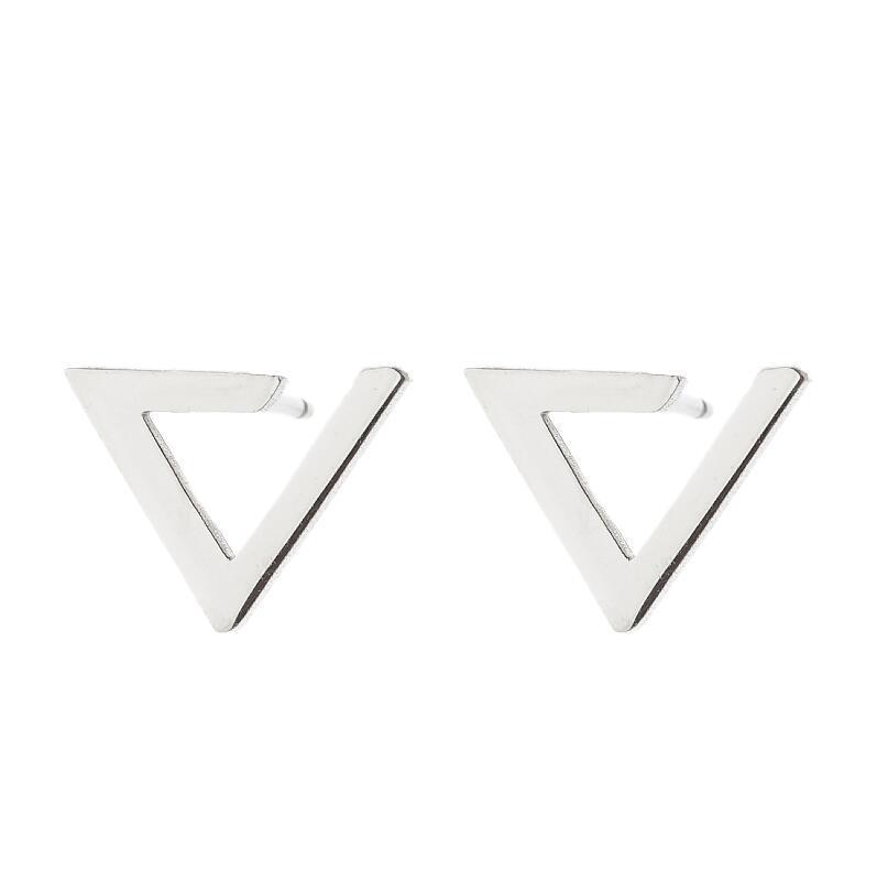 Korean Style Geometric Triangle Hollow Flower Ear Cuff Earrings for Women