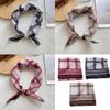 Timeworn Encouraged Checkered Neckerchief Cotton Fabric Foldable Scarf for Casual Stylish Looks