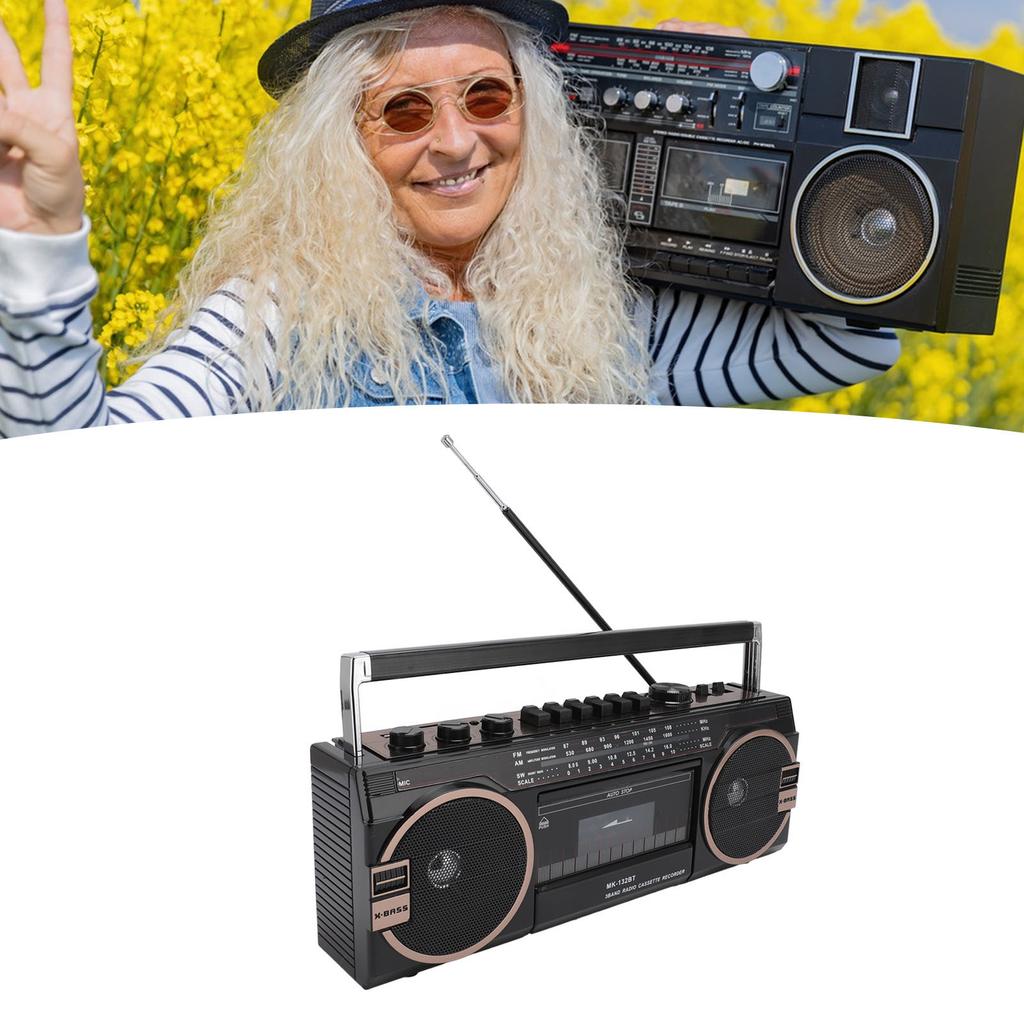 AM FM SW Cassette Player Vintage Great Sound Quality USB Port 3.5mm In Tape Recorder