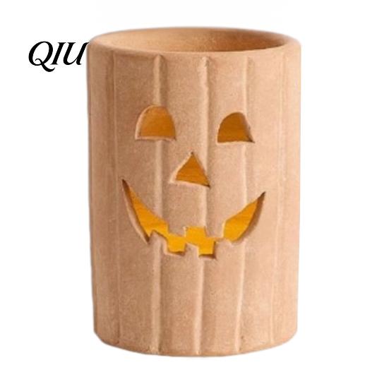 Halloween Pumpkin Candlestick Holders Candle Holder, Resin Hollow Candlestick, Vintage Country Spooky Atmosphere Lighting Style Lantern