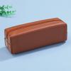 Penneetui Faux Skinn Blyantveske Organizer Liten Glidelås Pennepose Multifunksjonell Kosmetikkveske for Arbeid Reise