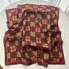 Luxury Square Scarf For Women Retro Ladies Hijab Fashion Neckerchief Bandanas Soft Stain Elegant Faux Silk Scarves Shawl