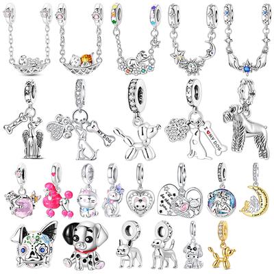 Dog Safety Chain Copper Cat Pendant Charms Fit 4Mm Hole Diameter Bracelet Charm Beads Necklace Diy Jewelry