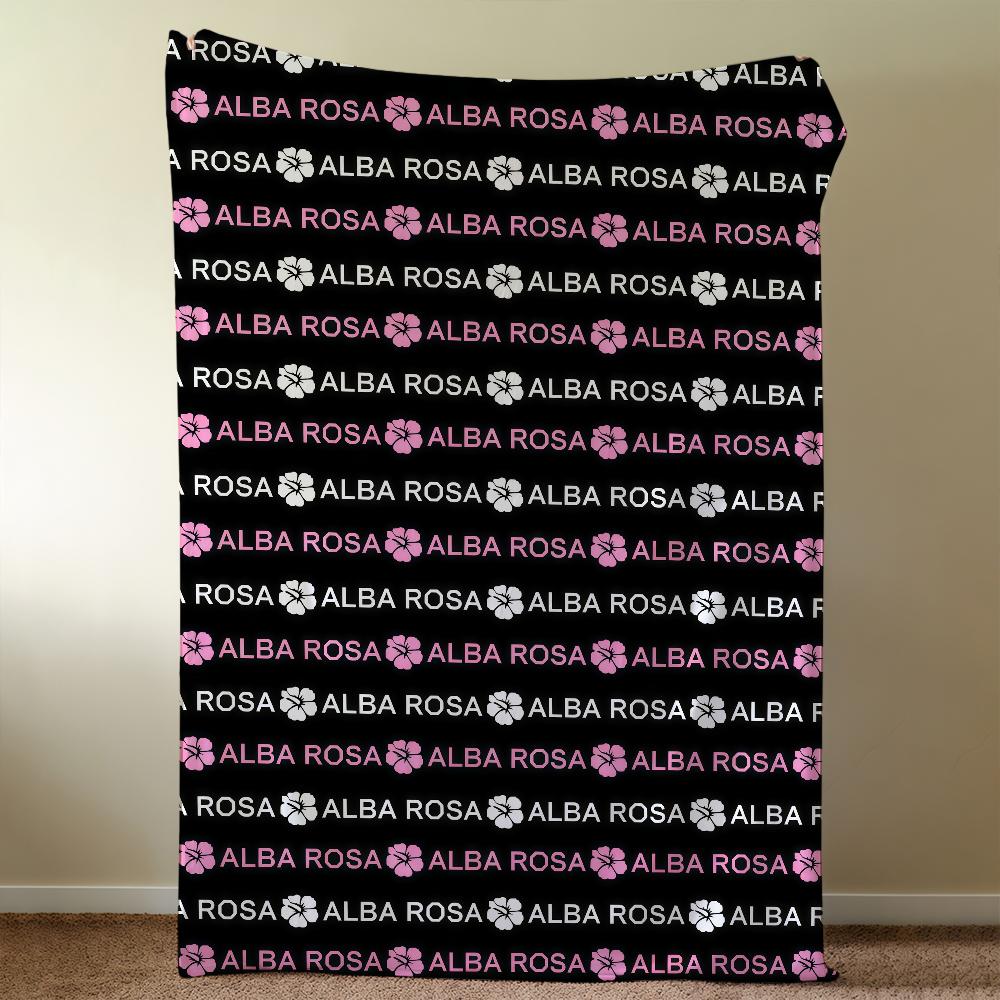 Fashion Print A-AlbaS R-RosaS Blanket Soft Warm Furry Throw Super Kids Toys Bed Sofa Car Cradle