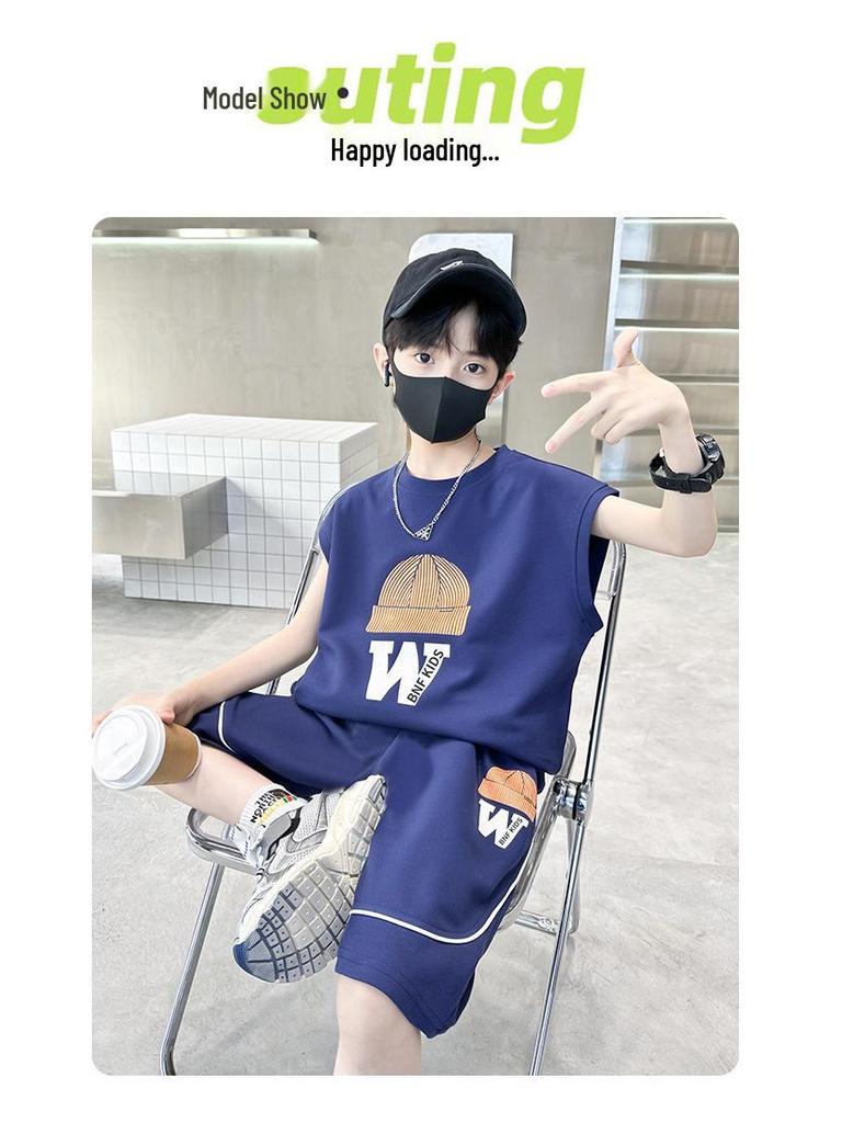 Boys' 2025 Summer Two-Piece Outfit: Cool, Lightweight, Short Sleeves for Kids