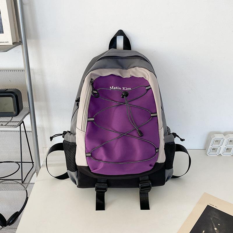 Backpack Male Korean Style Simple Men s Backpack Female High School Student College Student School Bag фиолетовый