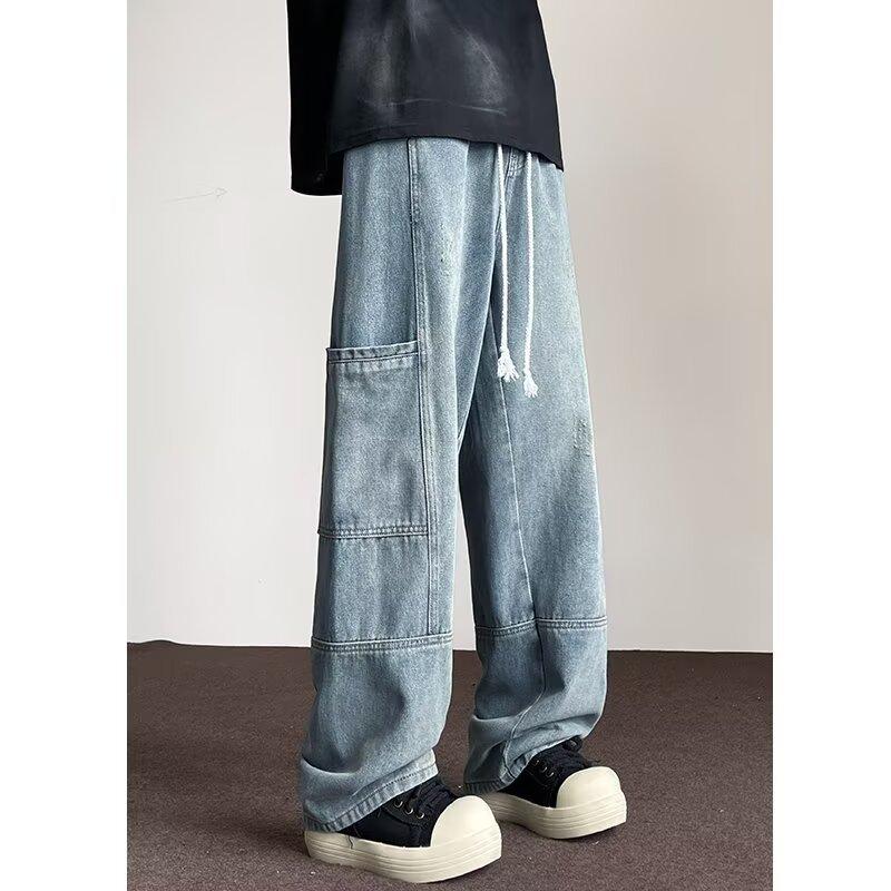 JYL Men s Cargo Pants Cross-Border American Vintage Spring Plus-Size Thick Denim S бездна