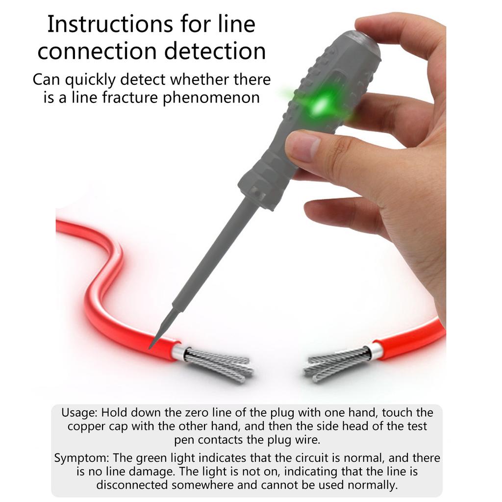 Tragbarer elektrischer Stromkreistester Stift Vielseitiger Spannungsdetektor Stift mit LED-Licht für genaue Analyse & Sicherheit