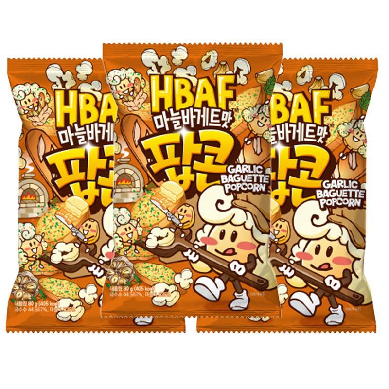 HBAF Seasoned Popcorn 17 Flavors, Premium Flavored Popcorn Collection (80g x 3 Bags) / Kfood, Authentic Korean Food