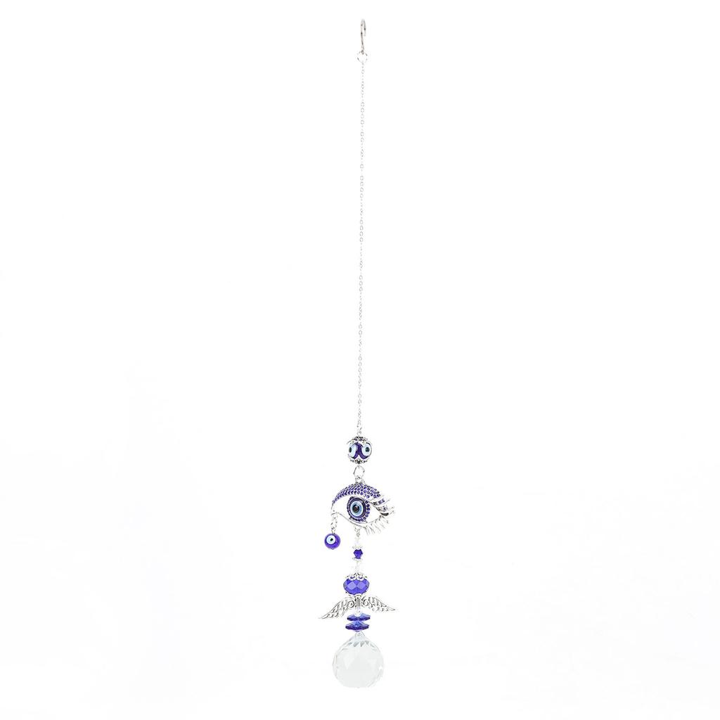 Evil Eye Wall Decor Metal Crystal Hanging Evil Eye Pendant Decoration for Bedposts Mirrors Window