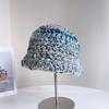Autumn Winter New Dopamine Color Coarse Wool Knitted Bucket Hat Women'S Warm And Versatile Big Display Washbasin Hat