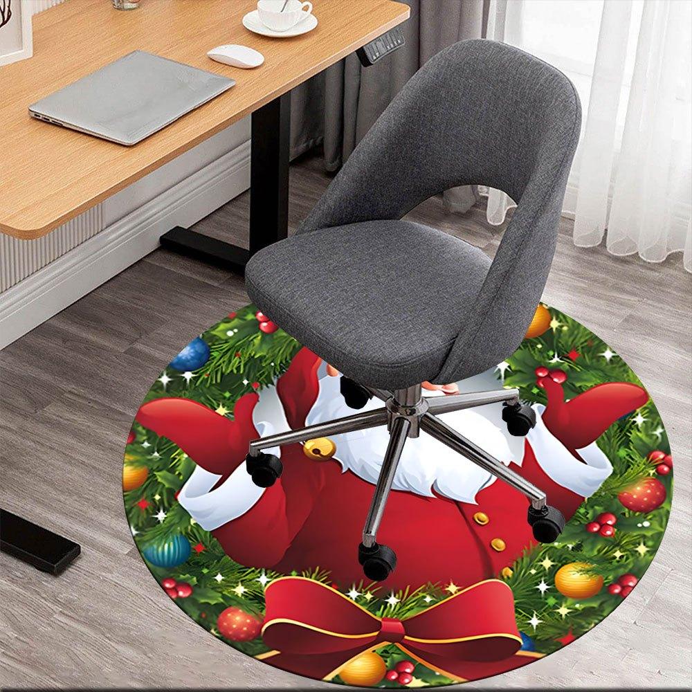Christmas Santa Claus Round Sticker for Kids Party Decoration SuppliesRound Non-Slip chair mat chair carpet for office Rugs for Office Decor Gift For 80cm by 80cm
