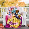 Customizable Princess Throw Blanket – Personalized Name, All-Season Cozy Snug Blanket, Machine Washable, Personalized Blanket