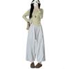 High Waist Loose Casual Women Pants Solid Color Fashion Wide Leg Pants Female Summer Nine Point Pants 2025