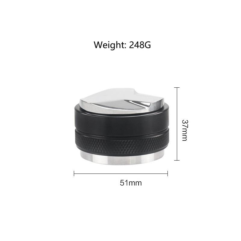 51mm 53mm 58mm Double Headed Coffee Distributor Flat Base Three Angled Slope Espresso Dispenser Barista Tools Coffee Accessories Black 51MM