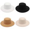 Classic British Flat Top Hat With Fabric For Retro Fashion And Outdoor Use