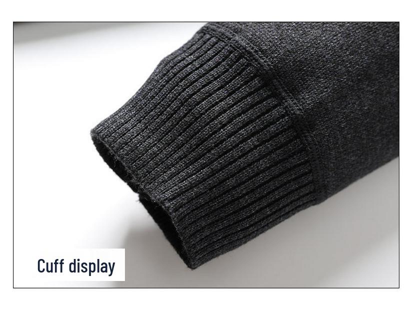 Dad's Plus Velvet Cardigan: Warm Knit Button-Up for Autumn/Winter, Middle-Aged & Elderly Men