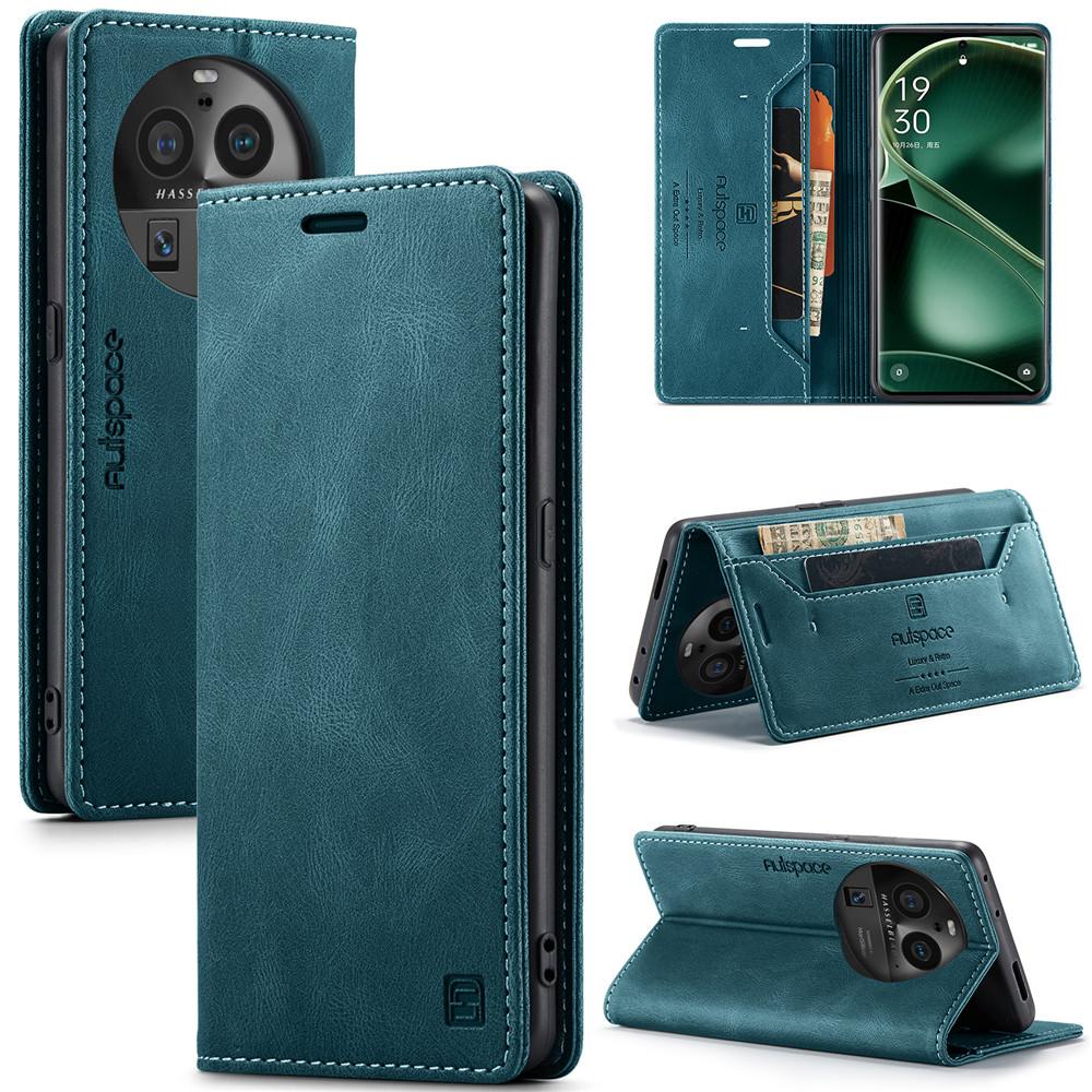 Luxury Genuine Leather Magnetic Wallet Flip Case for OPPO Find X6 Pro Card Slot Stand Shockproof Foldable Holder Full Protection Cover