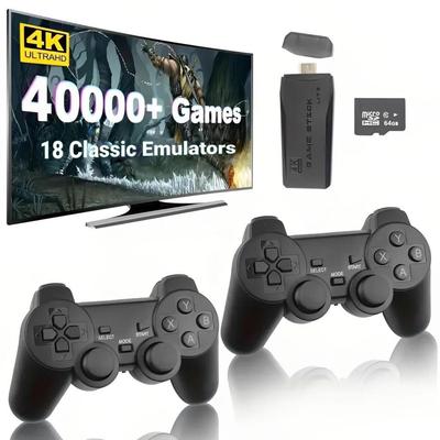 4K Gaming Console Game Stick Lite with 64 GB Storage, Y3 Chip, 8/16/32-bit, Over 13,000 Retro Games for TV, Portable Retro Gaming Console