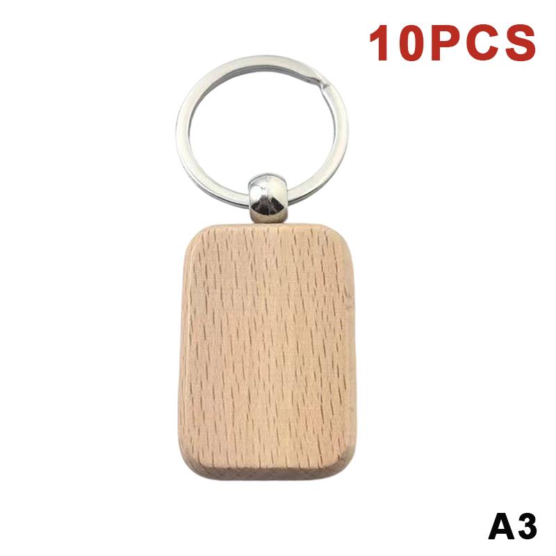 10/20/50Pcs Various Shape Blanks Wood Keychains Suitable For Laser Engraving Gift Diy Tag Laser Keychain Making Name Logo Gift