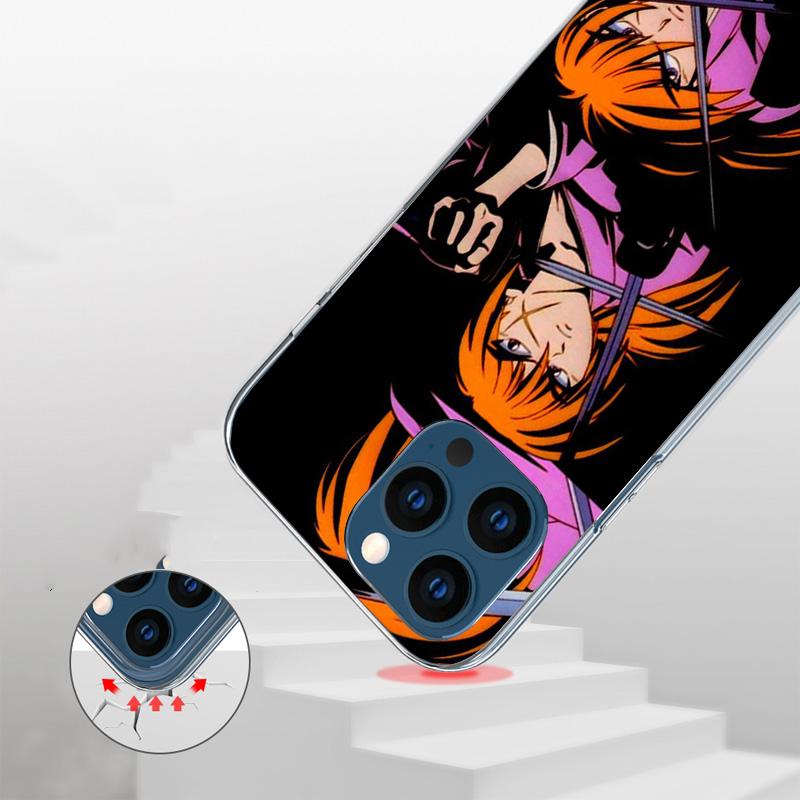 Rurouni Kenshin Anime Handyhülle Für iPhone 17 Air 16 Pro Max 16E 15 + 14 Plus 11 12 13 Mini 7 8 SE Geschenk Druckabdeckung Fundas 17 A