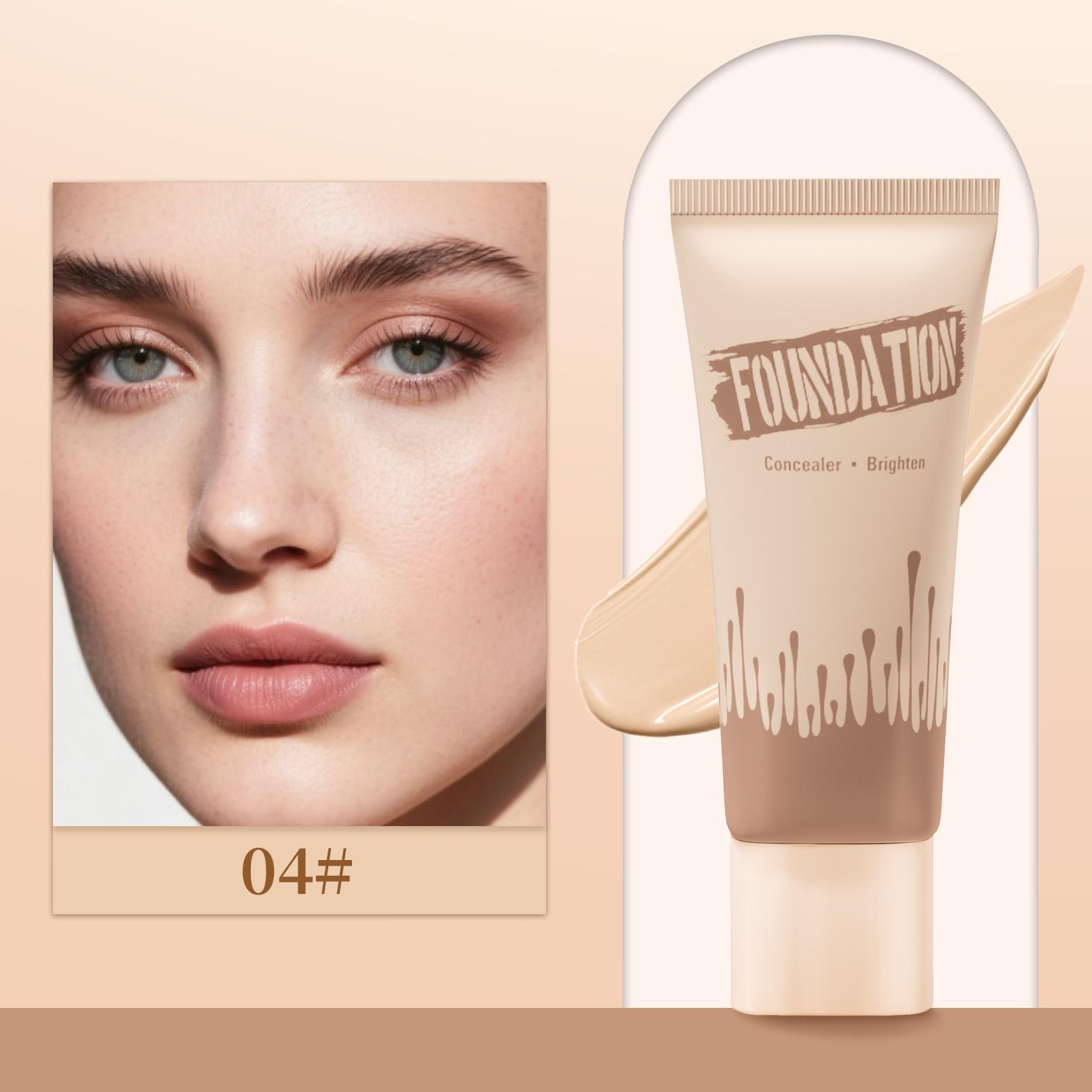 

Full Coverage Foundation, Matte Finish Oil-control Liquid Foundation, Covering Blemishes and Dark Spot, Concealer Cream