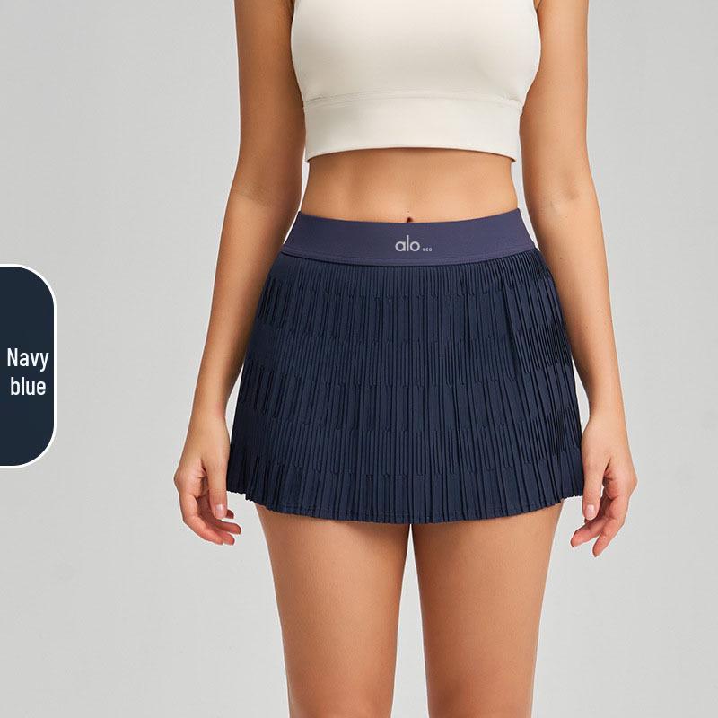 Alo Sco Grenzüberschreitender Schmal geschnittener Antibakterieller Golfrock & Tennisrock mit Anti-Exposure Yoga-Shorts.