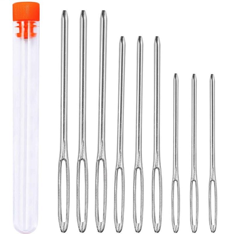 

Набор из 9/23/32 швейных игл с большим ушком, набор швейных игл для кожи для ручного шитья и изделий из кожи