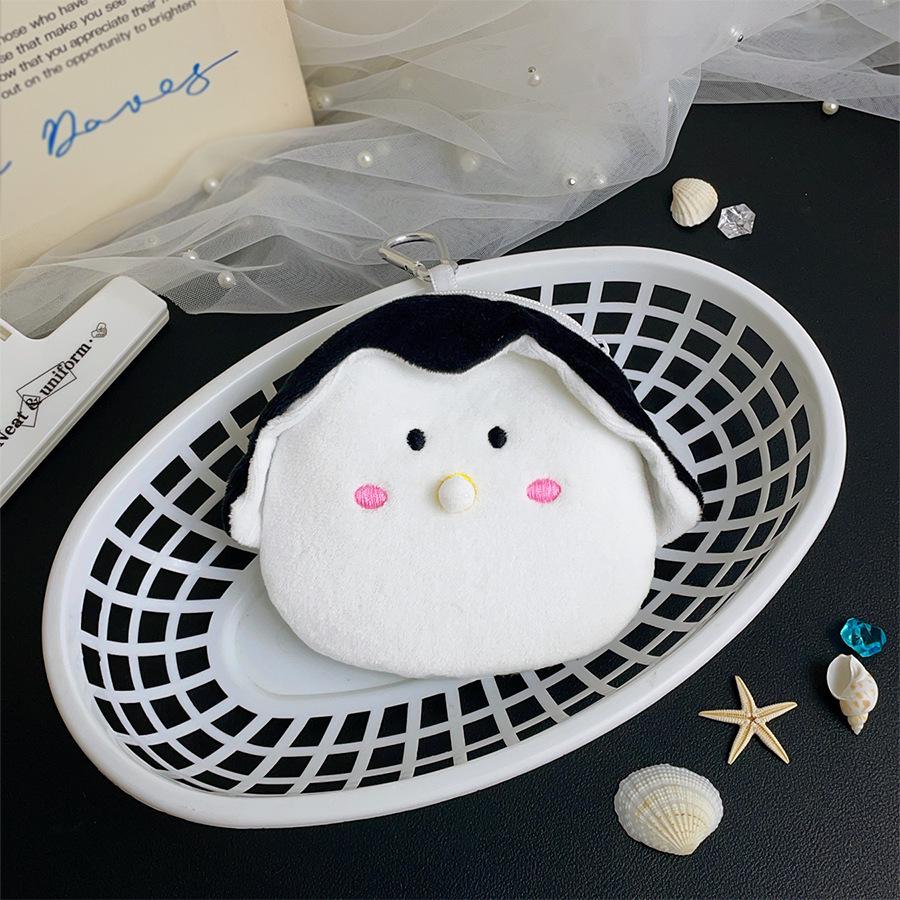 Korean Style Plush Coin Purse & Keychain - Breakfast Food Design, Large Capacity Pencil Case, Portable Storage Bag