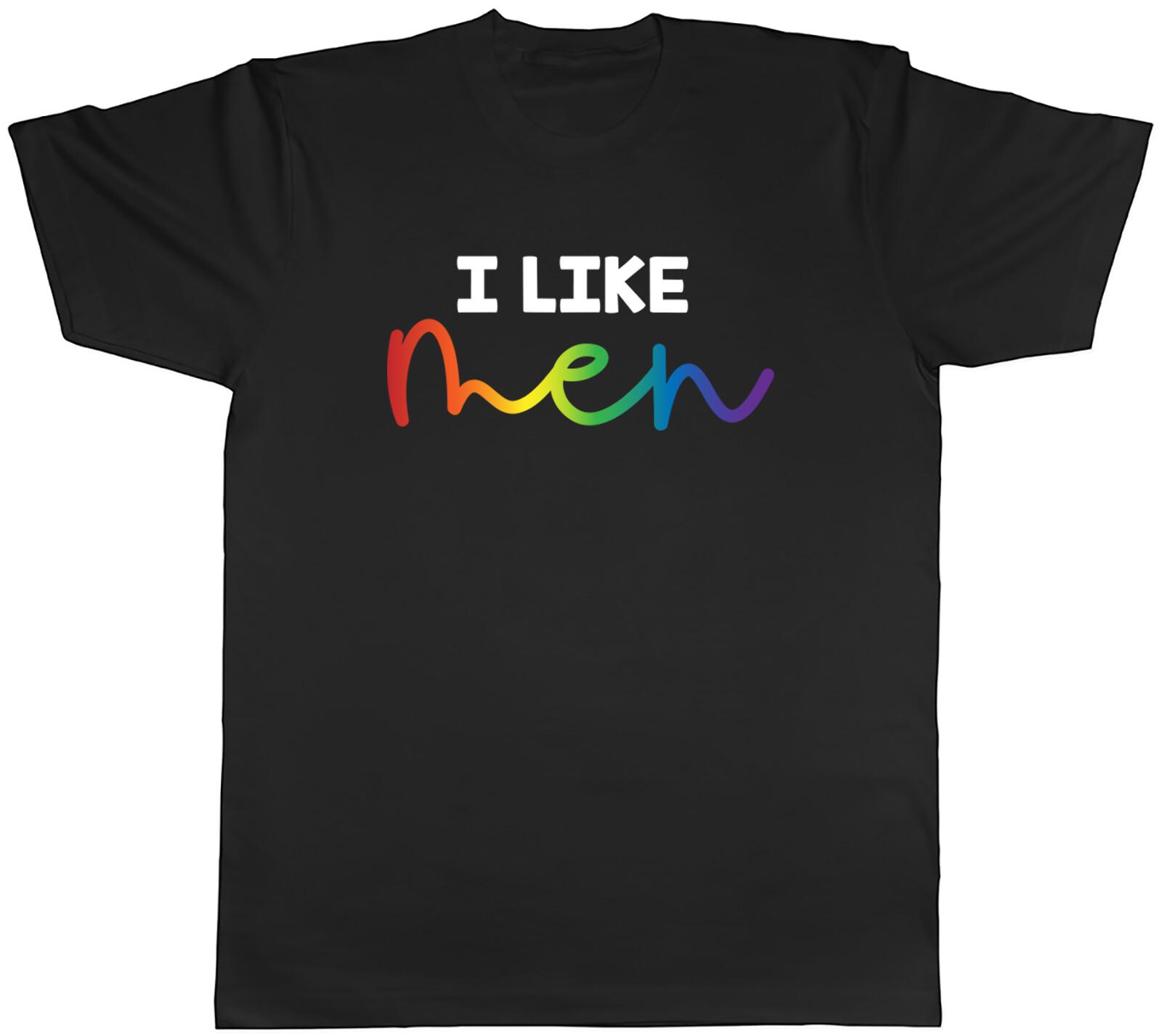 I Like Men Rainbow Mens Unisex T-Shirt Tee L