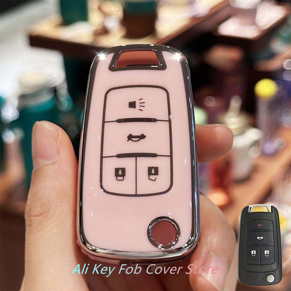 AABHM1 Key Fob Cover Keychain Lanyard for Chevrolet 2010-2019 Impala Camaro Cruze Equinox Malibu Sonic 4 Buttons