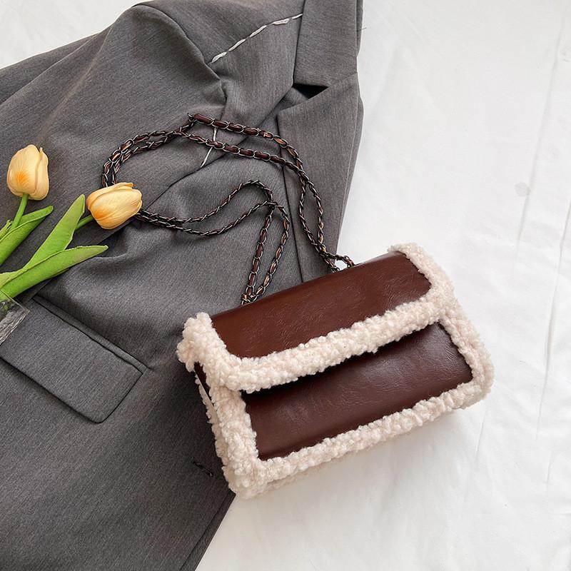 Vintage Inspired Pu Leather Crossbody Bag For Women Chic Square Shoulder Bag 2024 кофейный