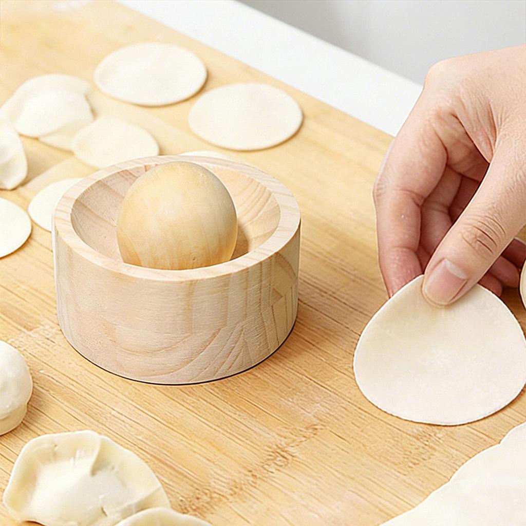 Dřevěný nástroj na výrobu knedlíků Lisovací nástroj Dřevěná forma a kulička Ruční nástroj na lisování těsta na obaly Rychlý nástroj na výrobu obalů na knedlíky