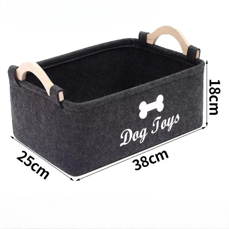 

1pc Spacious Pet Storage Basket - Foldable & Versatile Organizer with Sturdy Handles for Dog Toys, Clothes & Grooming Supplies