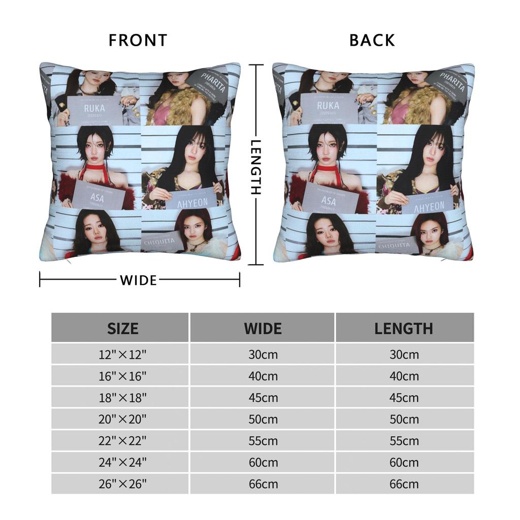 Kpop Style Babymonsters Group Pillowcase Soft Polyester Cushion Cover Decor Pillow Case Cover Home Square 18''