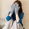 Women Convertible Winter Gloves Warm Touchscreen Gloves 2-in-1 Knitted Stretchy Texting Gloves for Daily Outings Driving