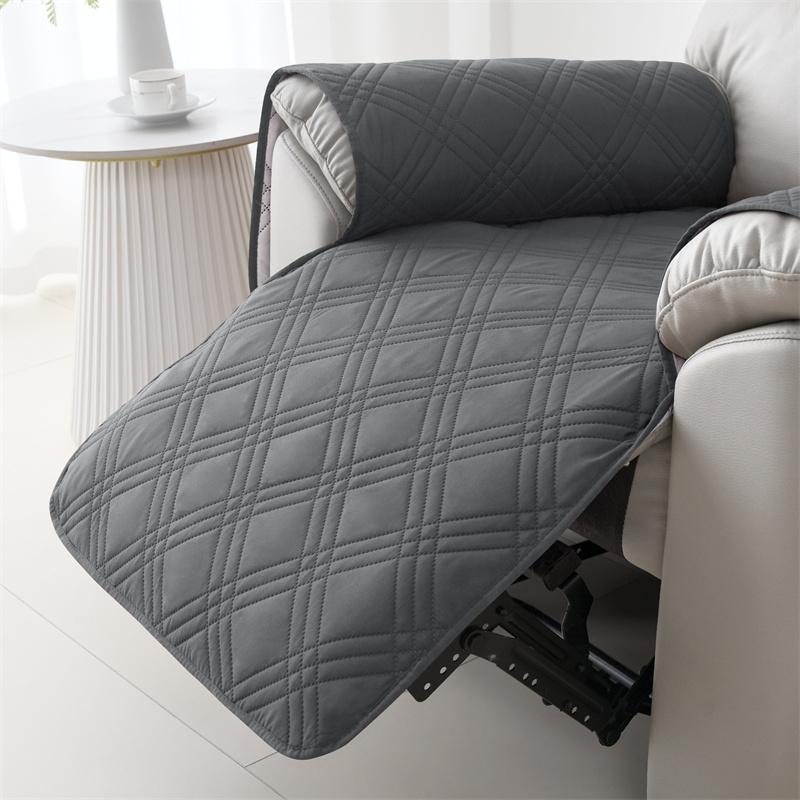 1 Seater Nordic Style Recliner Sofa Seat Covers with Pocket Durable Armchair Protective Case Non-slip Couch Pad for Living Room