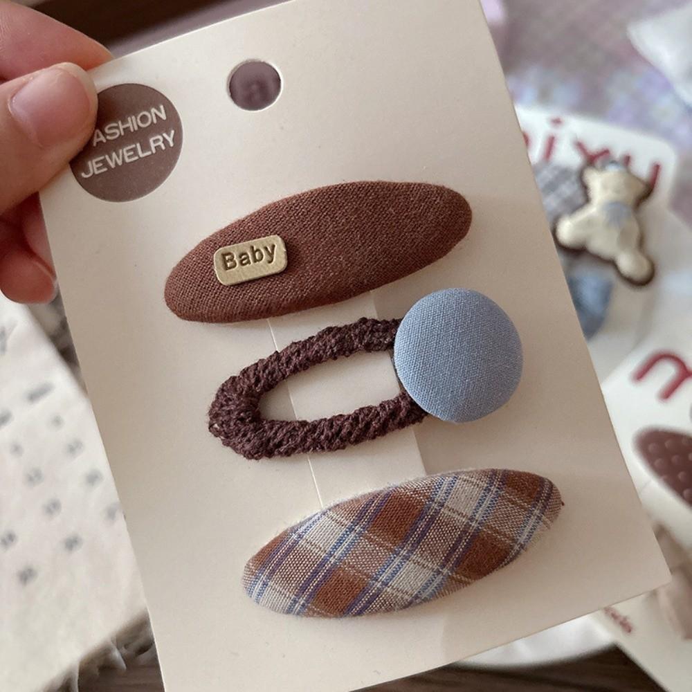 2Pcs/Set Ribbon Flower Bow Hairpins Plaid Design Hair Grips New Princess Headdress  Hair Accessories