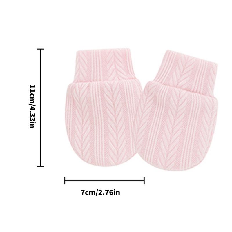 Elastic Cuffs Baby Mittens Prevent Face Scratching Soft Cotton Gloves For 0-1 Month Infants Breathable Hand Covers