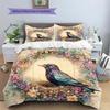 Flower Bird Pattern Bedding Quilt Set  Home Decoration  Gift (1 * duvet cover + 2 * pillowcase  without core)