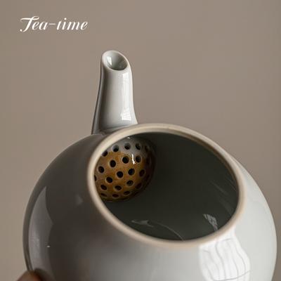 130ml Chinese Antique Retro Ceramic Pear-shaped Teapot Tea Set Household Kung Fu Tea Set Teapot Mini Single Pot Tea Making Pot