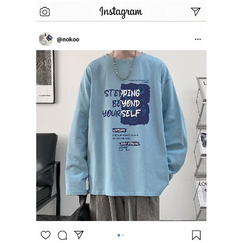 Tištěný podzimní zimní svetr pánské jaro a podzim 2024 korejský nový kulatý výstřih volný top elegantní hongkongský styl trendy