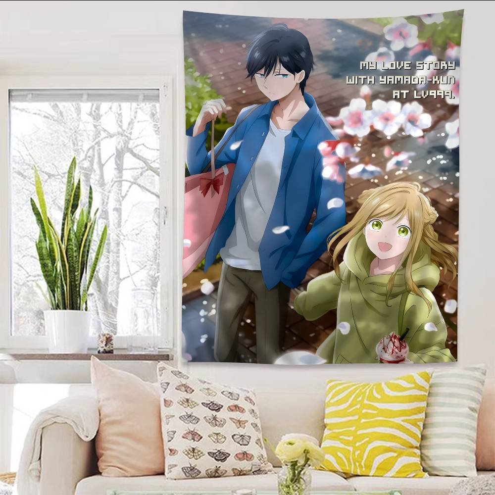 Anime My Love Story With Yamadakun At Lv999 Anime Anime Tapestry Hanging Tarot Hippie Wall Rugs Dorm Home Decor