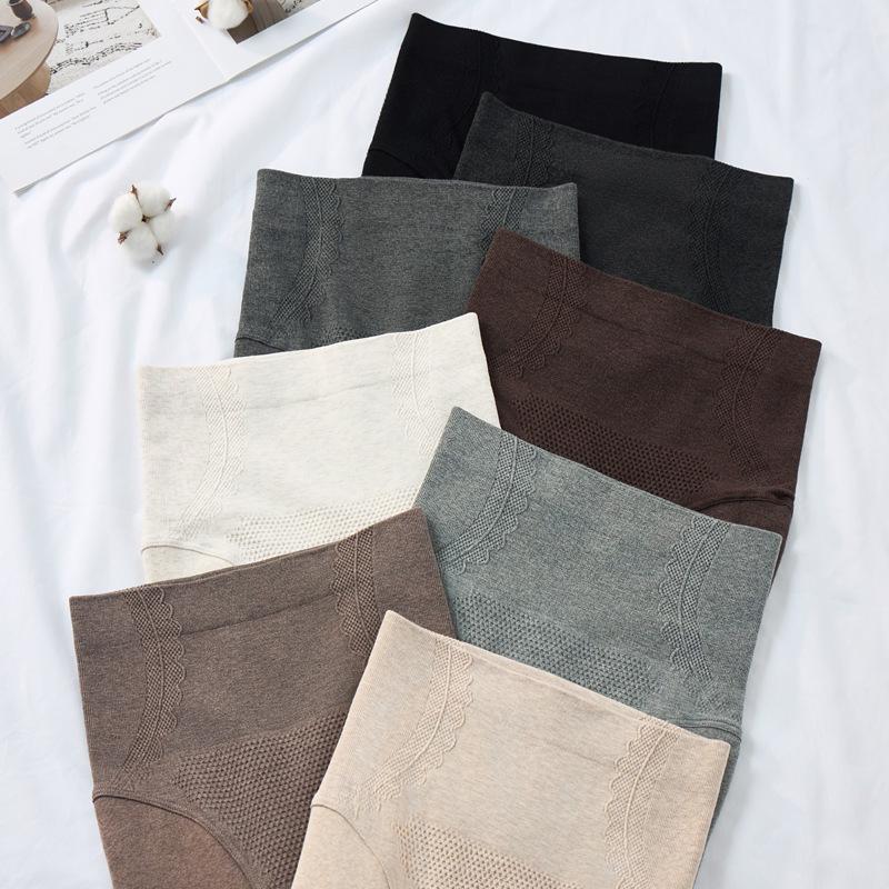 Legíny s vysokým pasem podšité sametem na podzim a zimu - Bavlněné punčochové kalhoty pro zeštíhlení, zvednutí boků a teplo