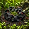 Safe Shrimp Shelter for Tank 3D Printed Aquarium Hideout Cave Wavy Hollow Ring Fish Shelter Environment Enhancer Breeding Hiding Hole Decor,