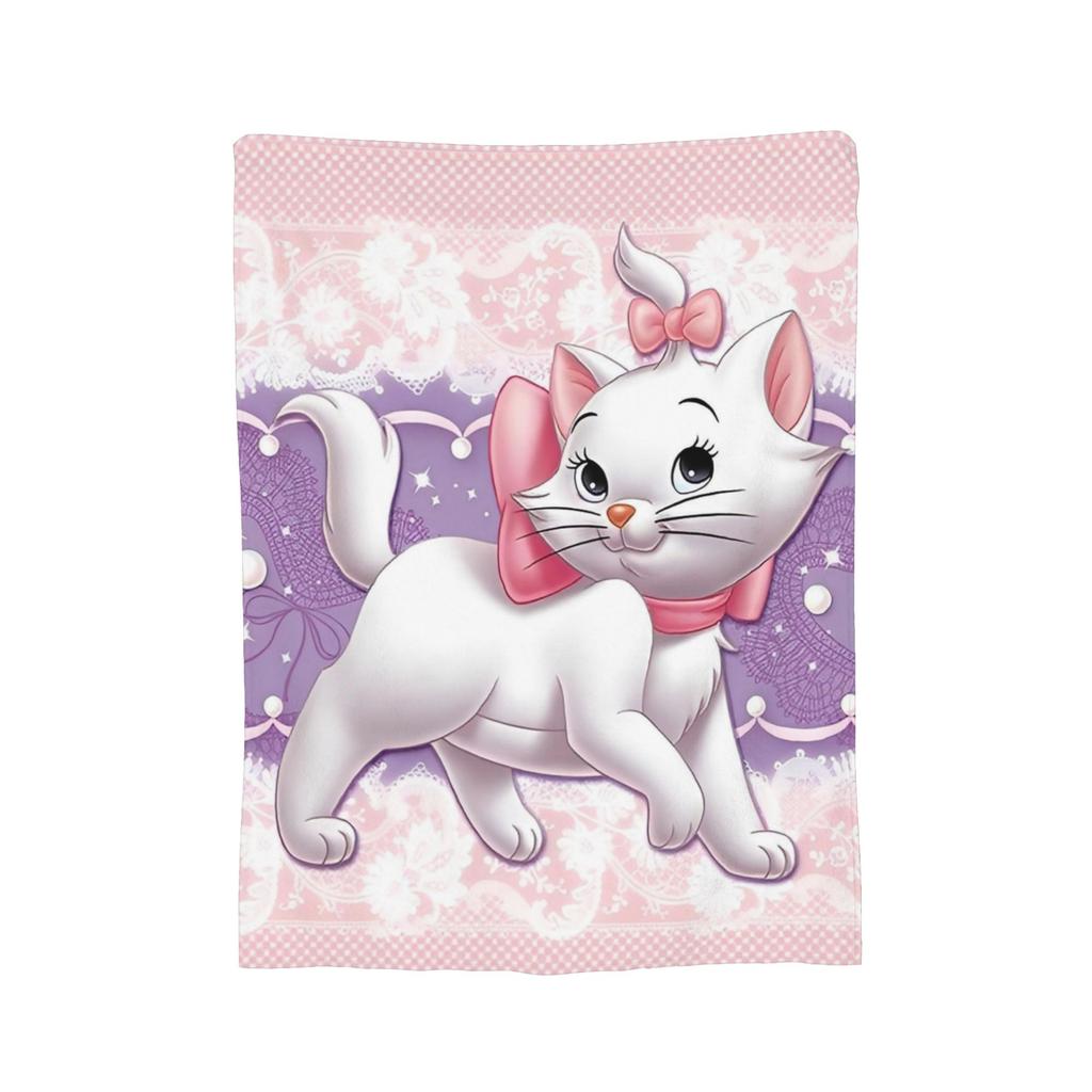 Aristocats Marie Cat Blankets Cartoon Flannel Funny Warm Throw Blankets for Bedspread  Winter,