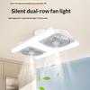 60W Low Ceiling LED Ceiling Fan Light with Remote E27 Socket Dual Fans Energy Saving for Kids Room Home Renovation