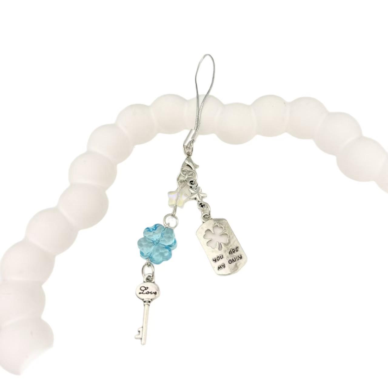 Брелок-брелок и подвеска для телефона с бусинами в виде четырехлистника